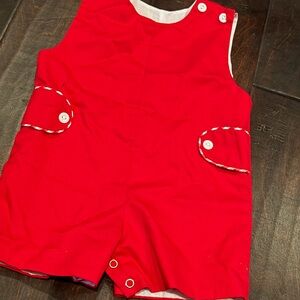 Red Buttoned Baby Romper